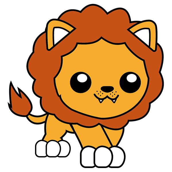 Top 50+ imagen dibujos de leones kawaii