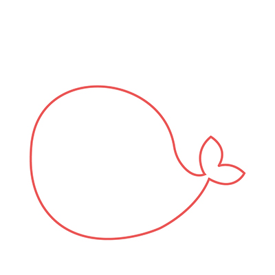dibujar cabeza ballena kawaii