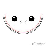 Cómo dibujar una Sandía Kawaii | COMODIBUJAR.CLUB