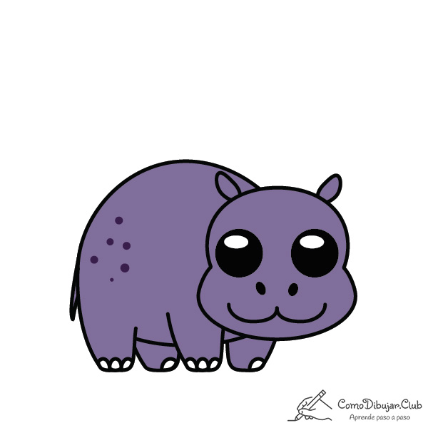 Cómo dibujar un Hipopótamo Kawaii ✍ 