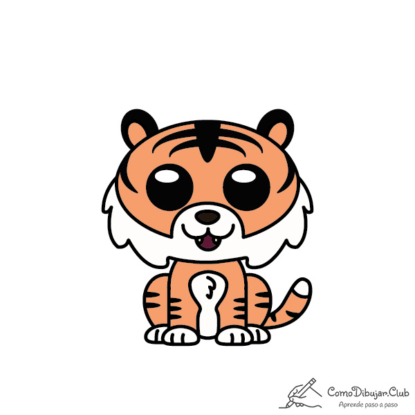  Cómo dibujar un Tigre Kawaii ✍