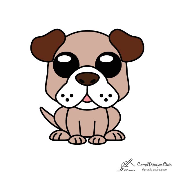 Cómo dibujar un Perro Bulldog Francés Kawaii ✍ 