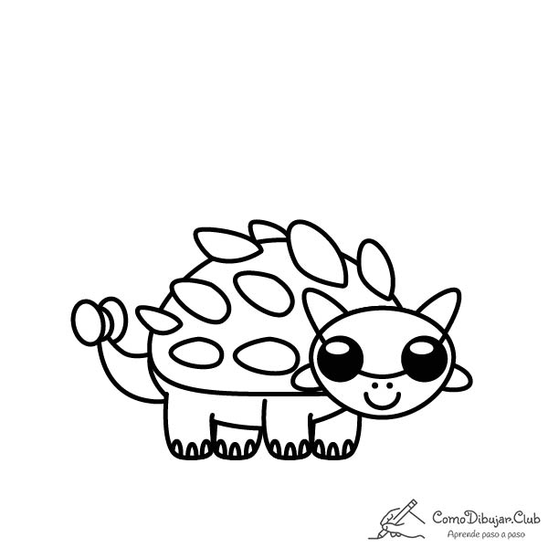 Anquilosaurio-kawaii-colorear-imprimir-dibujo
