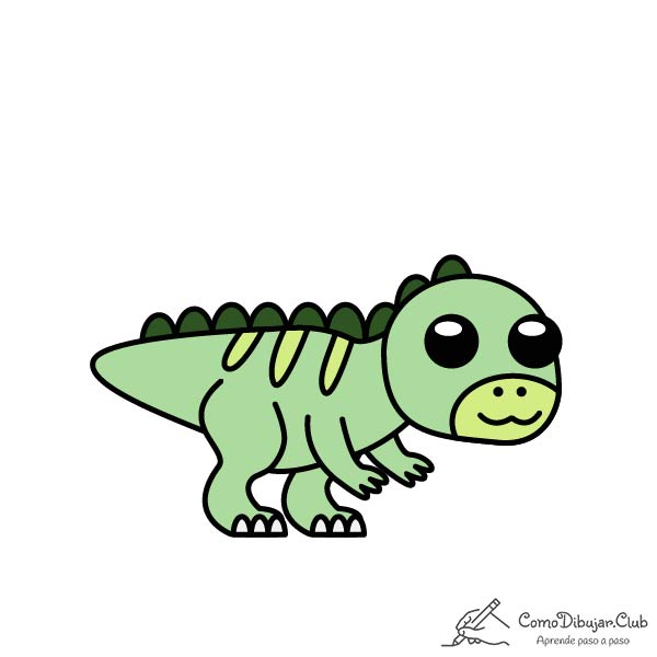 Cómo dibujar un Dinosaurio Kawaii
