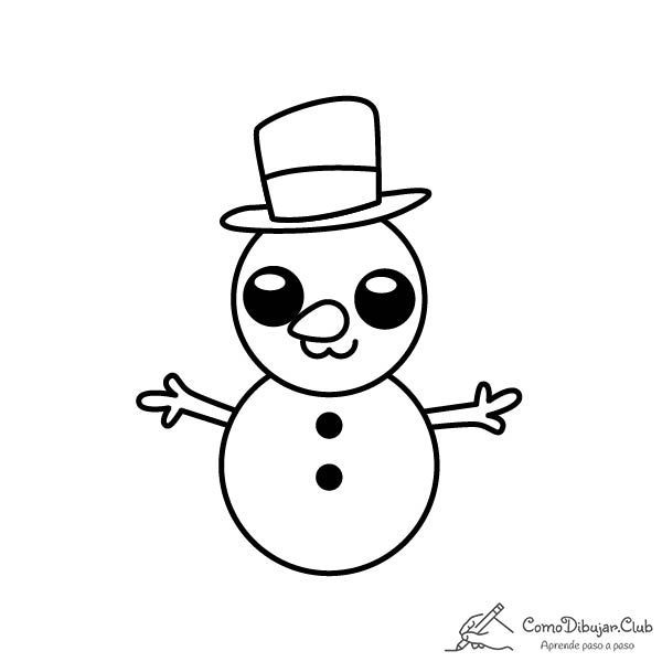 Muñeco de nieve-kawaii-imprimir-dibujo