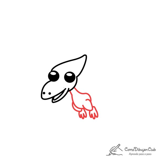 dibujar-Pterodáctilo-kawaii-paso-a-paso