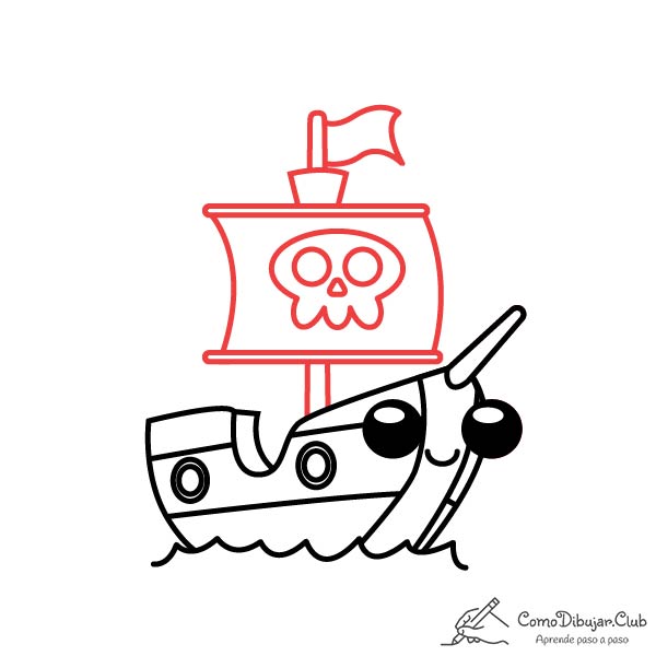 dibujar-Barco-pirata-kawaii-paso-a-paso