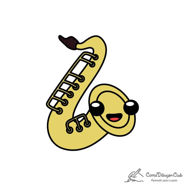  Cómo dibujar un Saxofón Kawaii ✍