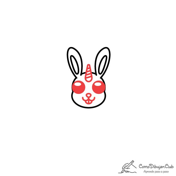 dibujar-Conejo-unicornio-kawaii-facil