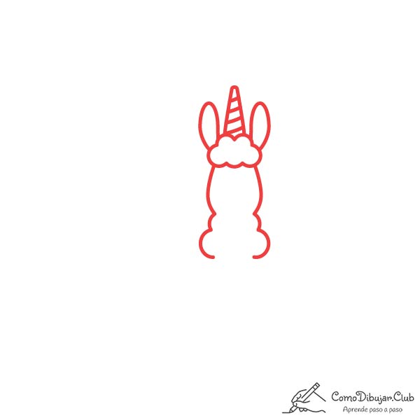 dibujar-cabeza-Llama-unicornio-kawaii