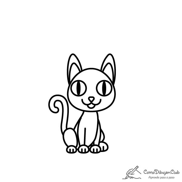 Gato-negro-kawaii-colorear-imprimir-dibujo