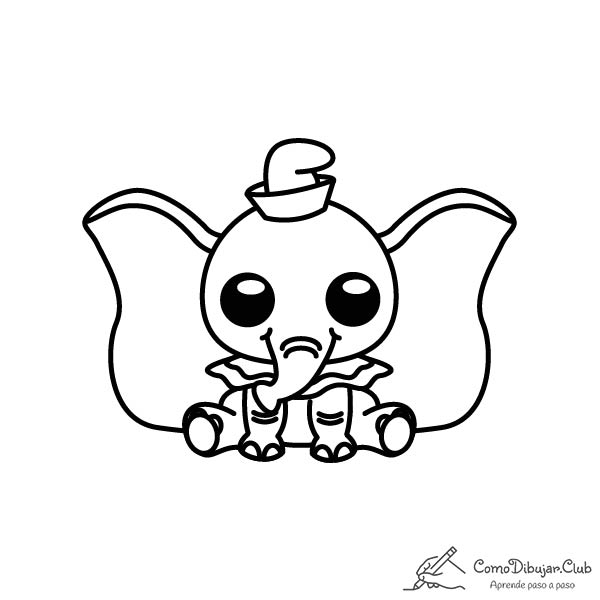 Dumbo-kawaii-colorear-imprimir-dibujo