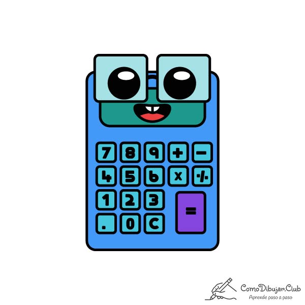 Cómo dibujar una Calculadora Kawaii | COMODIBUJAR.CLUB